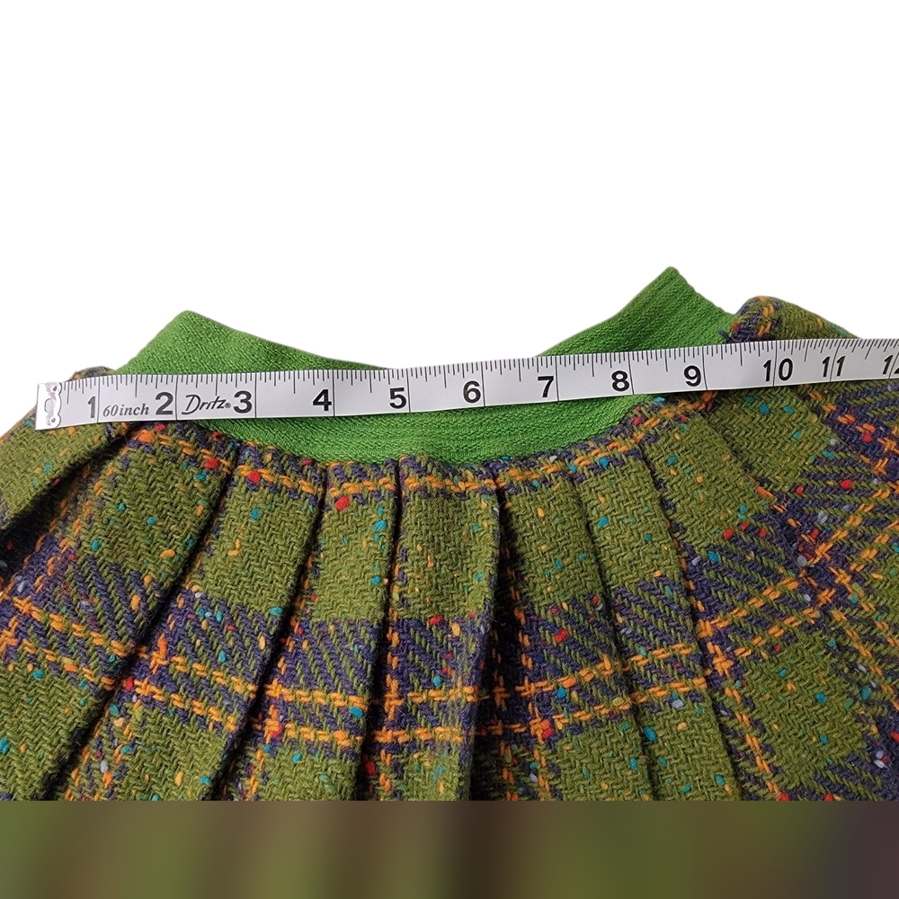 Handmade Vintage Plaid Green Skirt - Picture 3 of 3